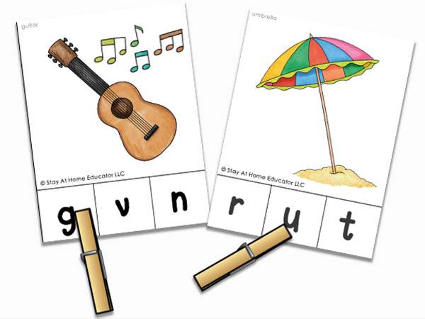 beginning sound activities for summer preschool theme_summer beginning sound clip cards