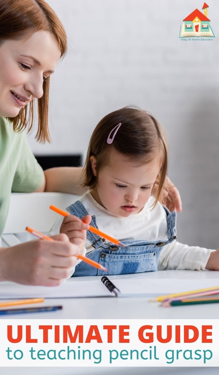 Everything you need to know about pencil grasp development including pencil grasp stages of development | mother and daughter writing together