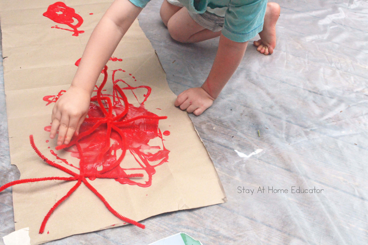 4th of July process art for preschooler, 4th of July activities for preschoolers