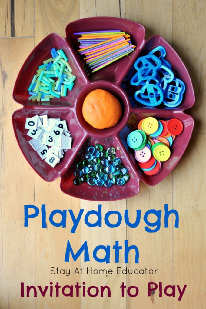 playdough math invitation to play with playdough and loose parts for open ended math play