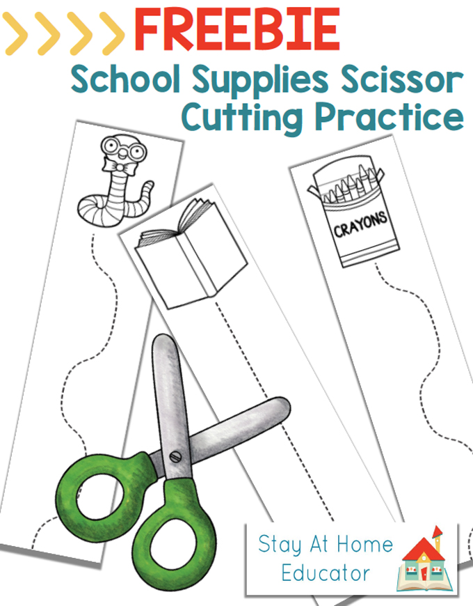 scissor skills practice sheets fro back to preschool and back to school activities