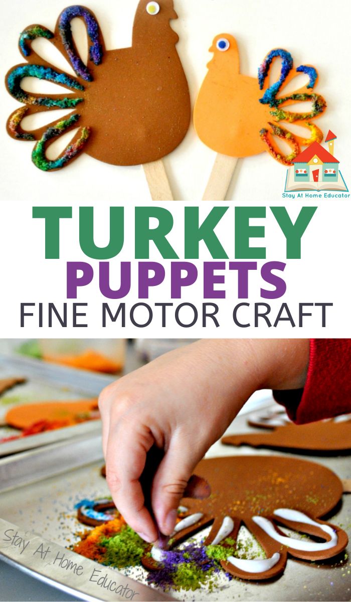 turkey puppet craft for preschoolers for Thanksgiving craft for preschoolers