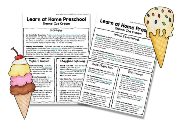 free preschool ice cream lesson plans and activities