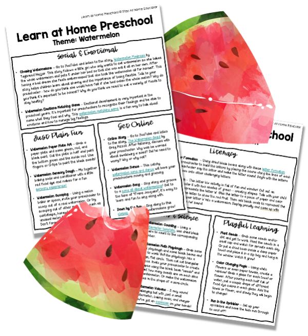 free watermelon lesson plans for preschoolers 
