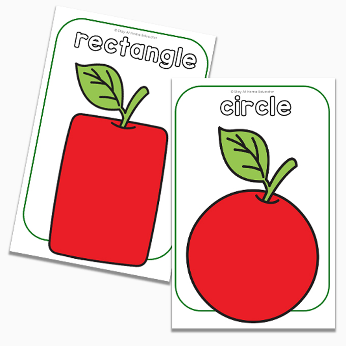 fall math activities for preschoolers, apple shape activity