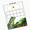hibernation activities for preschoolers| math hibernation activities| roll and add mats| counting and addition practice with dice| frog pictured as part of hibernation preschool theme|