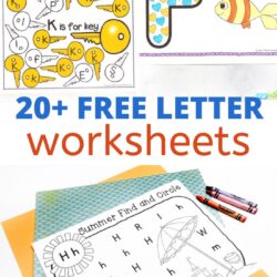 These 20+ free alphabet worksheets are helpful for children learning to recognize, identify, and write the letters of the alphabet.,