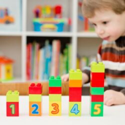 a young child uses blocks to count to 5 and models one to one correspondence. These counting lesson plans for preschool are full of ideas for developing number sense in preschool.