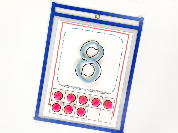 This playdough counting mat is a great center addition to the counting lesson plans for preschool. There are mats for the numbers 1-20 for students to practicing shaping the number and counting that many objects.