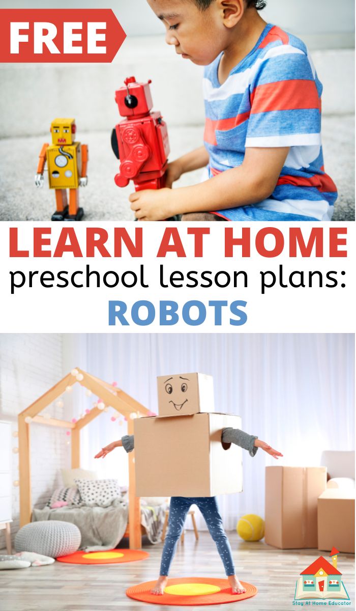 With over 15 learning activities, these free preschool robot lesson plans are designed to help you plan for your preschool robot theme.