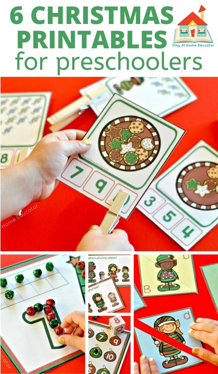 6 printable christmas activities for preschoolers, Chsirtmas learning activities, Christmas printables
