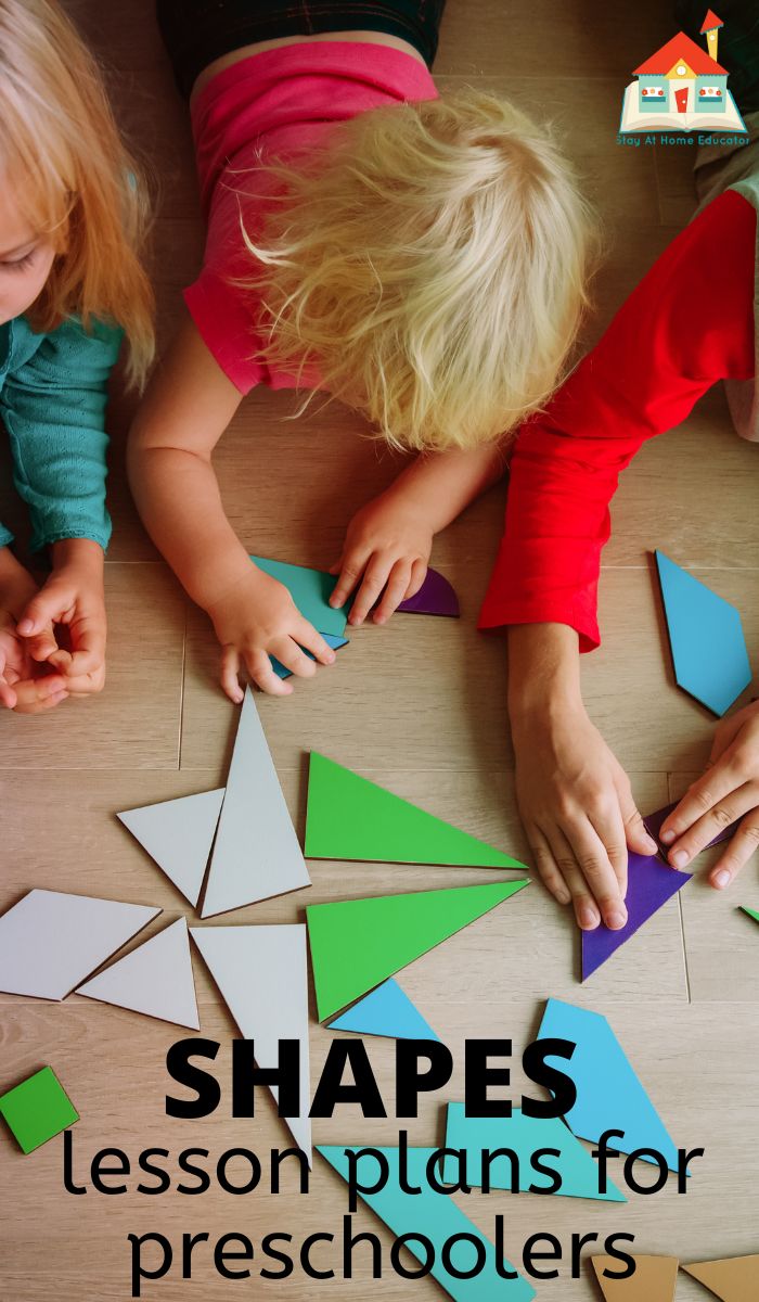 These shapes lesson plans for preschoolers include daily lessons, engaging photo cards full of real-life math examples, centers, and much more!