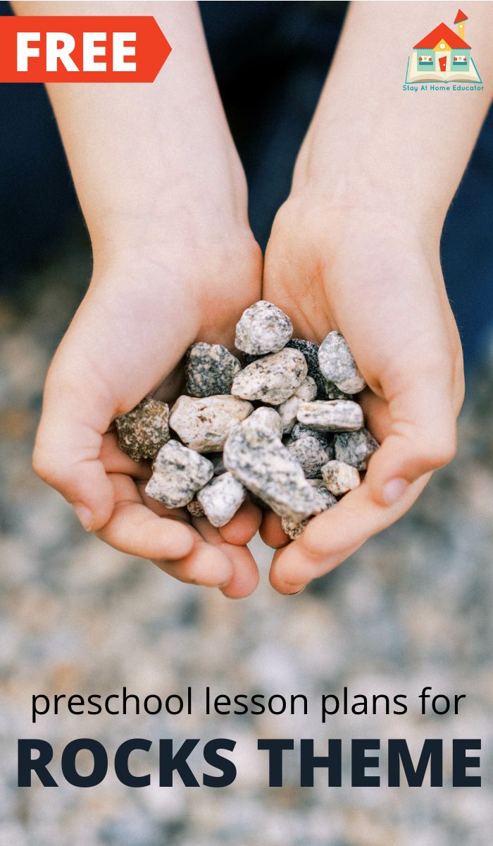 With over 15 fun activities and learning ideas, these free rock-themed preschool lesson plans are perfect for planning and learning all about rocks.