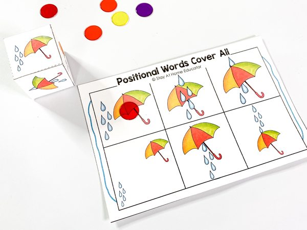 This positions math center uses pictures of objects into different positions to help preschoolers learn how positional words help us describe item location. This math center is included in our positions and patterns daily lessons in math unit. These preschool patterning lesson plans include positions and patterns in the unit.