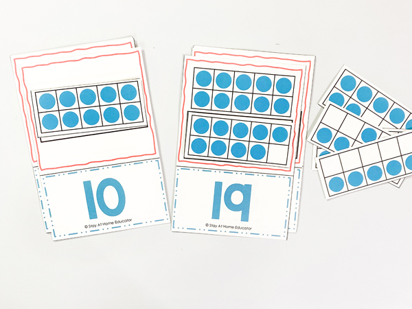 This counting math center is great for learning number order as well as learning teen numbers. This math center is included in the counting to 20 lesson plans for preschool.