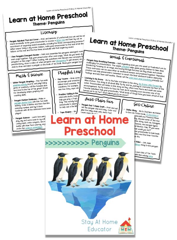 Whether you are looking for math, science, literacy, or just plain fun activities, this set of preschool penguin lesson plans has you covered.