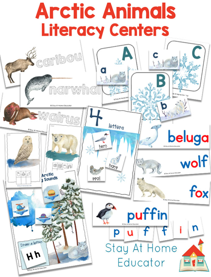 arctic animal activities for preschoolers, early literacy skills