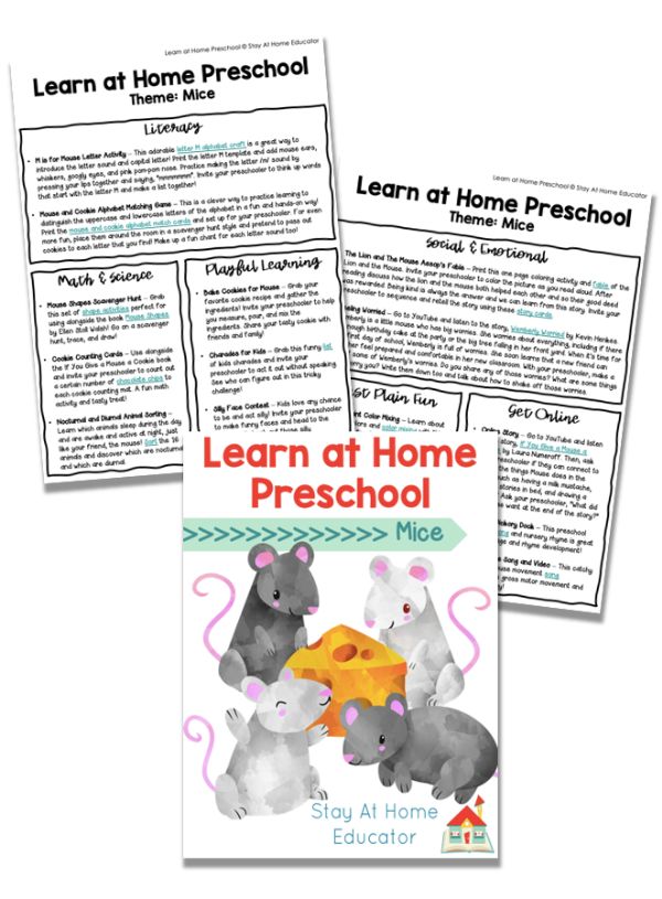 Free lesson plans for preschoolers with a mouse theme