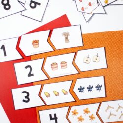 fall counting activity for preschoolers - 3 part counting puzzles | how to teach counting | fall counting worksheets, activities, puzzles, and games for preschool