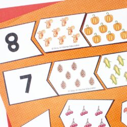 fall counting activity for preschoolers - 3 part counting puzzles | counting math for preschoolers | counting game for kindergarten | puzzle pieces 6, 7, and 8 counting puzzles