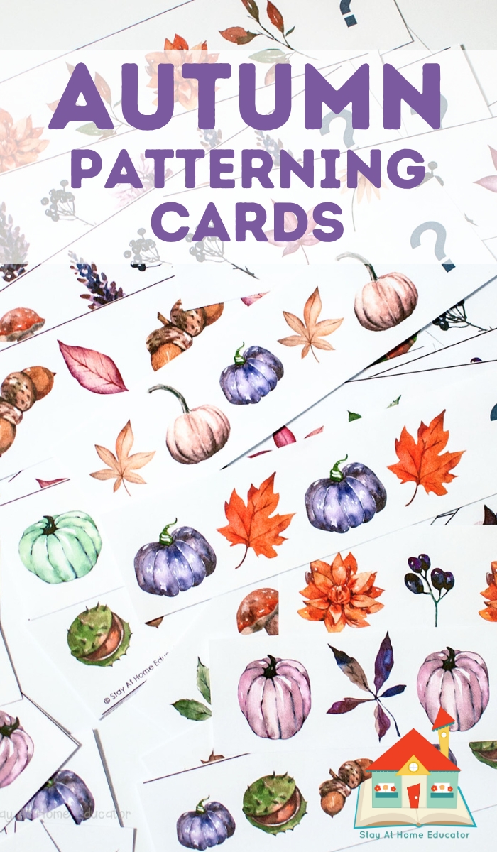 fall patterns preschool | fall patterning cards free | how to teach patterns to preschoolers | pattern games for preschool | patterning activities and printables | autumn patterning cards