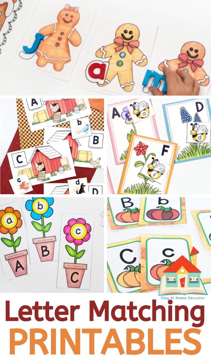 letter matching printables for letter recognition | games and activities for letter matching | upper and lower case letter matching