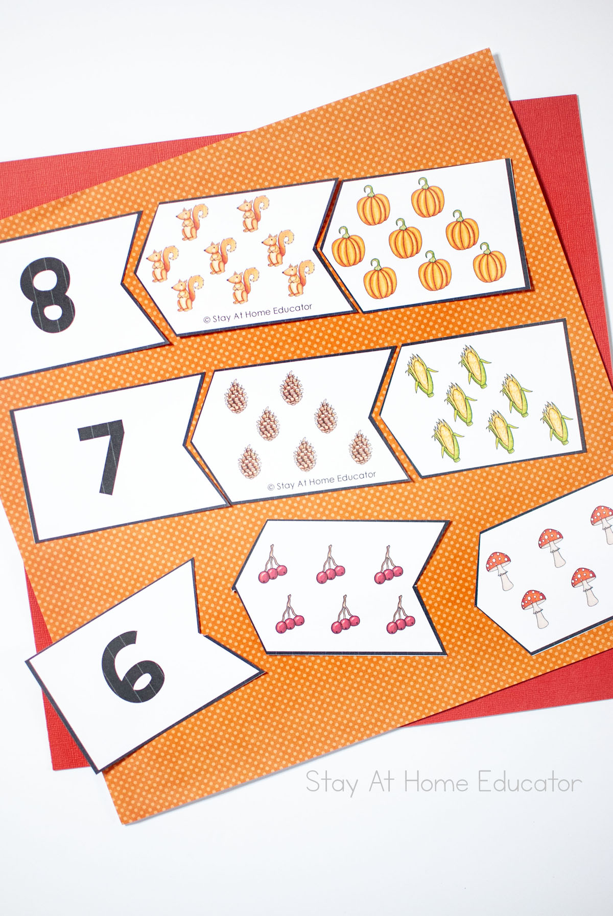 fall counting activity for preschoolers - 3 part counting puzzles | puzzle activities for preschool | counting lessons | number identification activities for fall preschool theme