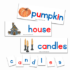 printable Halloween preschool activities | Halloween literacy activities for preschool | Halloween math activities | building words Halloween activities
