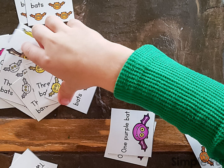 Image for Colorful Bats Memory Game with Color and Number Words