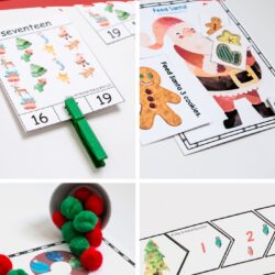 christmas number activities, games, printables, printable activities for teaching preschool math for Christmas theme | Christmas number activities for the early years