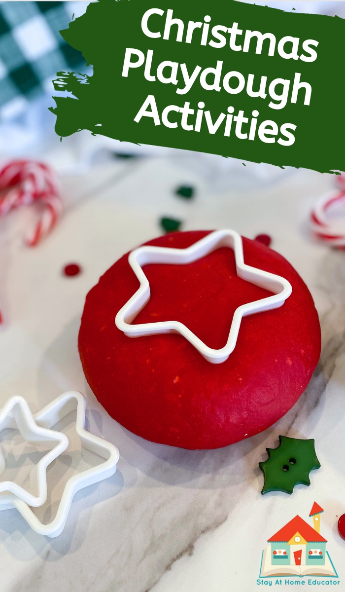 Christmas playdough recipe | christmas playdough activities | Christmas preschool sensory activities | playdough mats | red and green playdough with candy canes