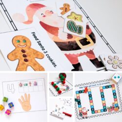 christmas number activities, games, printables, printable activities for teaching preschool math for Christmas theme | Christmas number activities for the early years