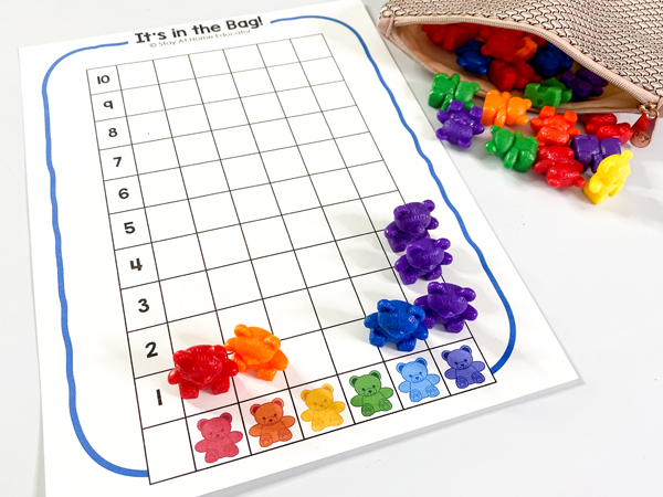 graphing lesson plans for preschoolers | daily lessons in teaching graphing to preschoolers | graphing activities for preschool and kindergarten | counting bear color graphing activities