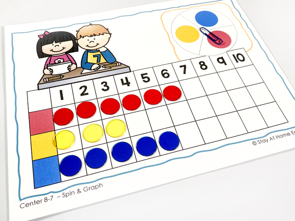 graphing lesson plans for preschoolers | daily lessons in teaching graphing to preschoolers | graphing activities for preschool and kindergarten | spin and graph activity