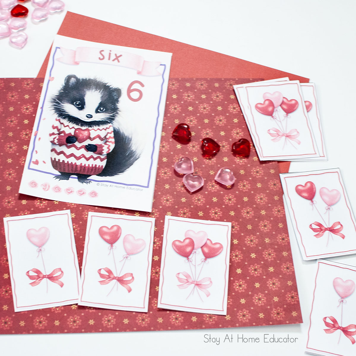 preschool math counting activities for preschool | Valentine's Day counting activity | addition for preschoolers | Valentine's activities for preschoolers | preschool math lesson plan ideas | counting to six using number one, two, and three
