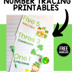 number tracing worksheets for numbers 1, 3, and 5 with a St. Patrick's day theme | number tracing worksheets for preschool |