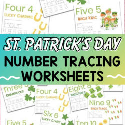 Number Tracing and number formation worksheets for St. Patrick's Day | Use counting worksheets to teach preschoolers how to write numbers