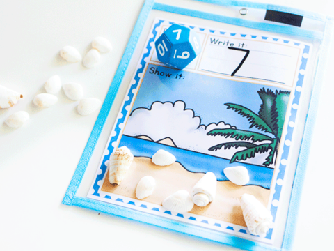 Image for Printable Seashells Roll and Count Activity